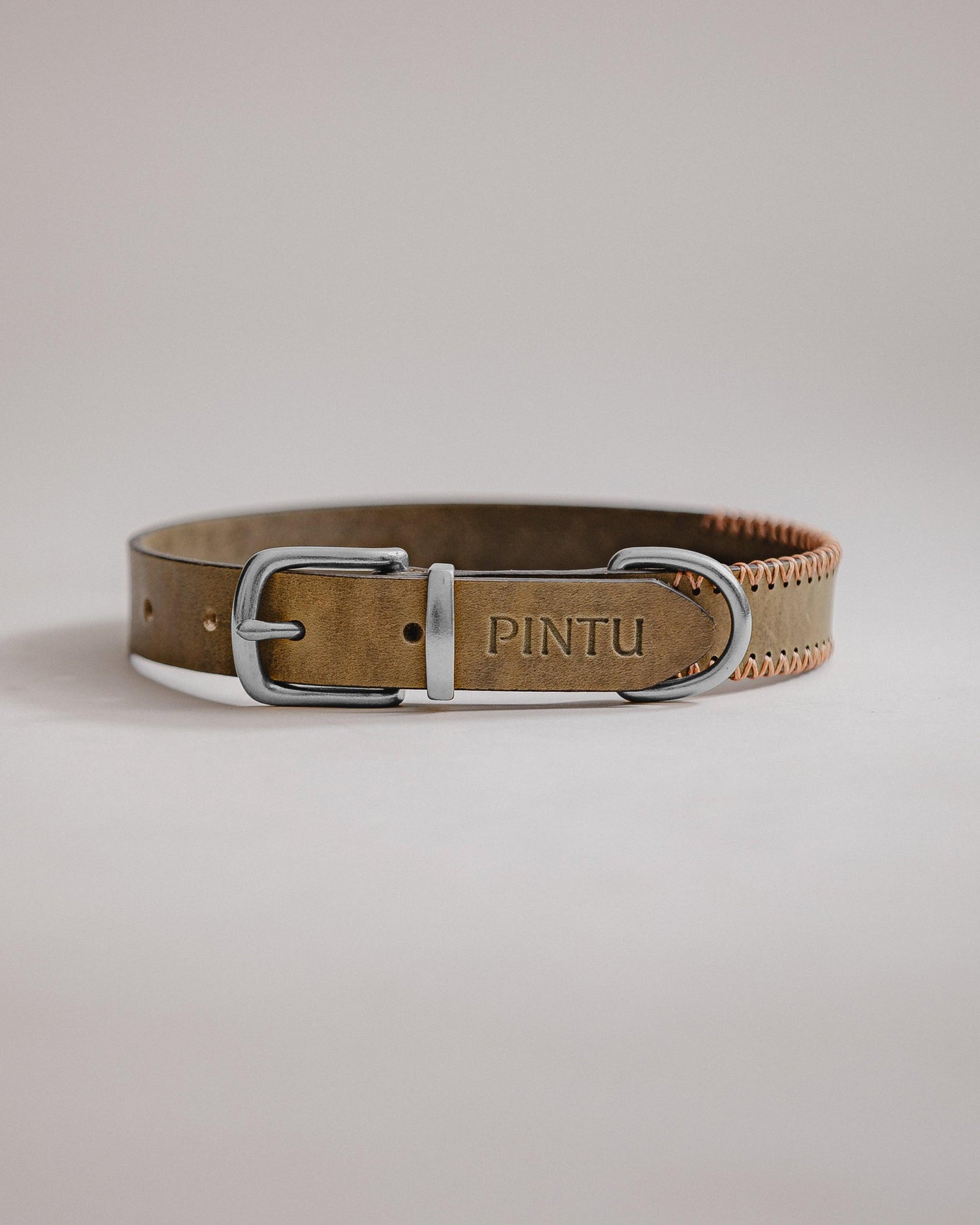 Dog Collar Porthos - Olive/Coral - Pintu