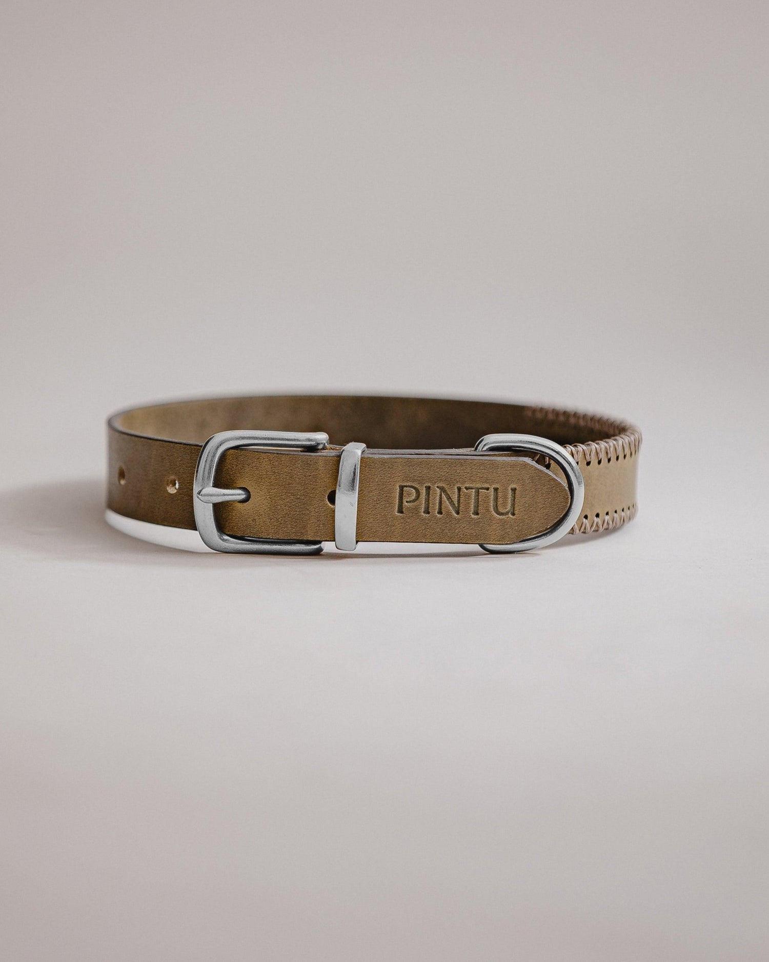 Dog Collar Porthos - Olive/Taupe - Pintu