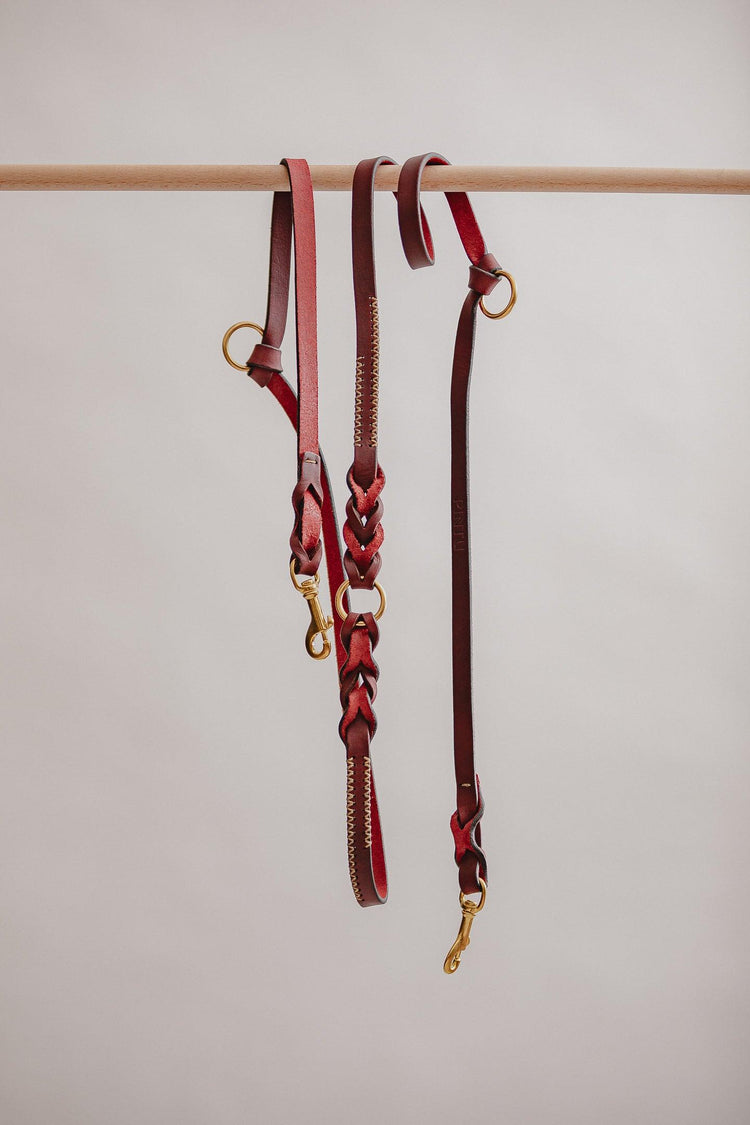 Dog Leash Lumas Adjustable - Cherry/Gold - Pintu