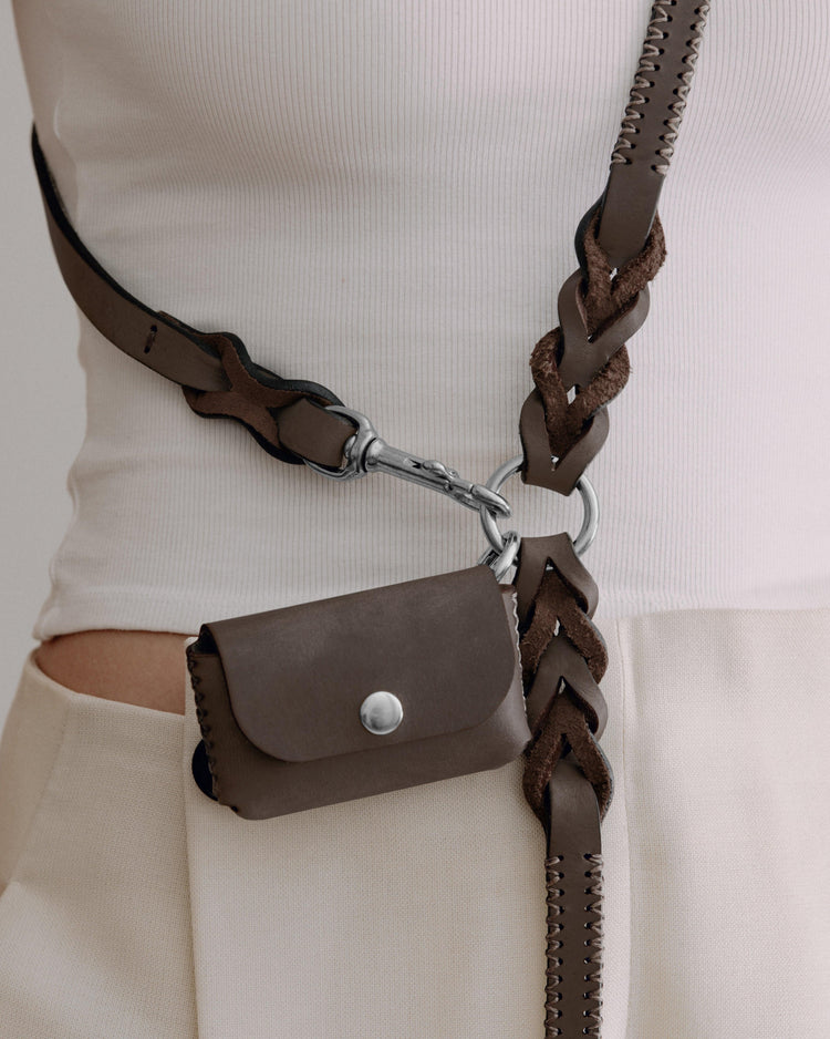 Dog Leash Lumas Adjustable - Chocolate/Grey - Pintu