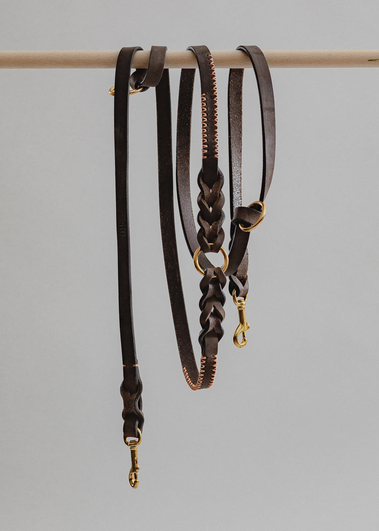 Dog Leash Lumas Adjustable - Chocolate/Orange - Pintu
