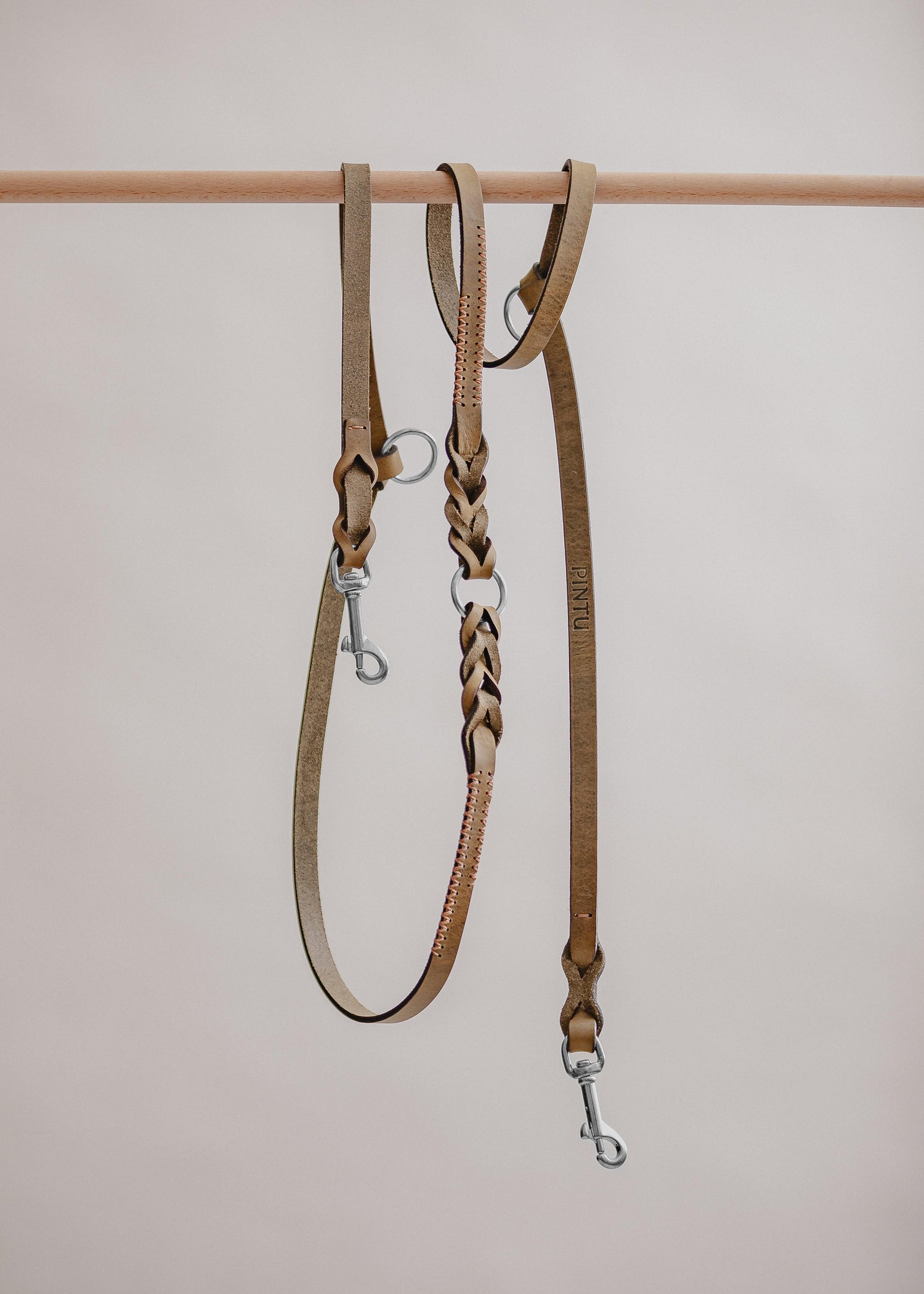 Dog Leash Lumas Adjustable - Olive/Coral - Pintu
