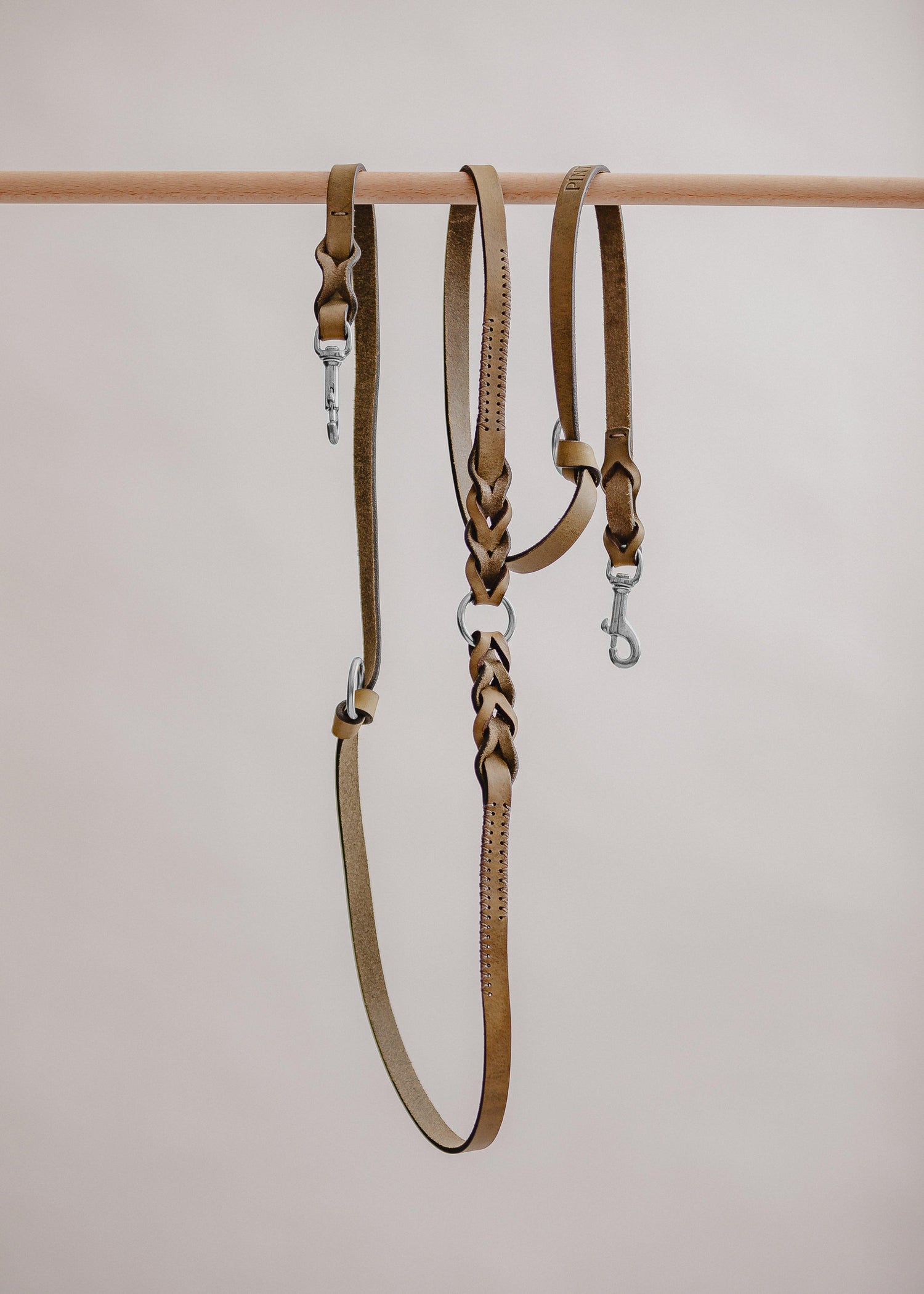 Dog Leash Lumas Adjustable - Olive/Taupe - Pintu
