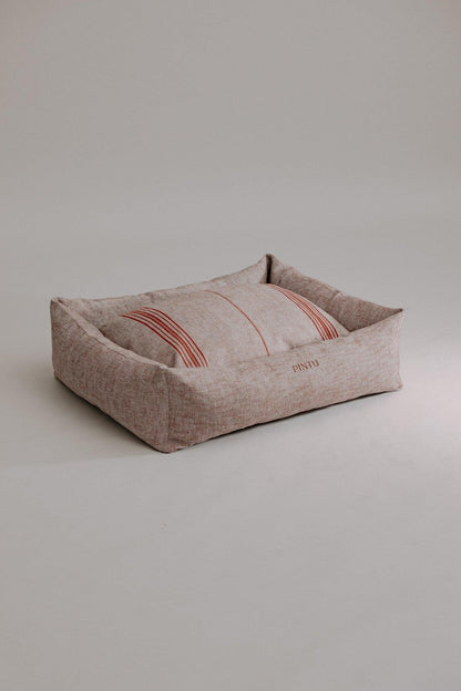 Dulces Sueños Dog Bed - Chocolate/Orange Stripes - Pintu