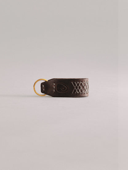 Pintu Keychain - Chocolate/Grey - Brass