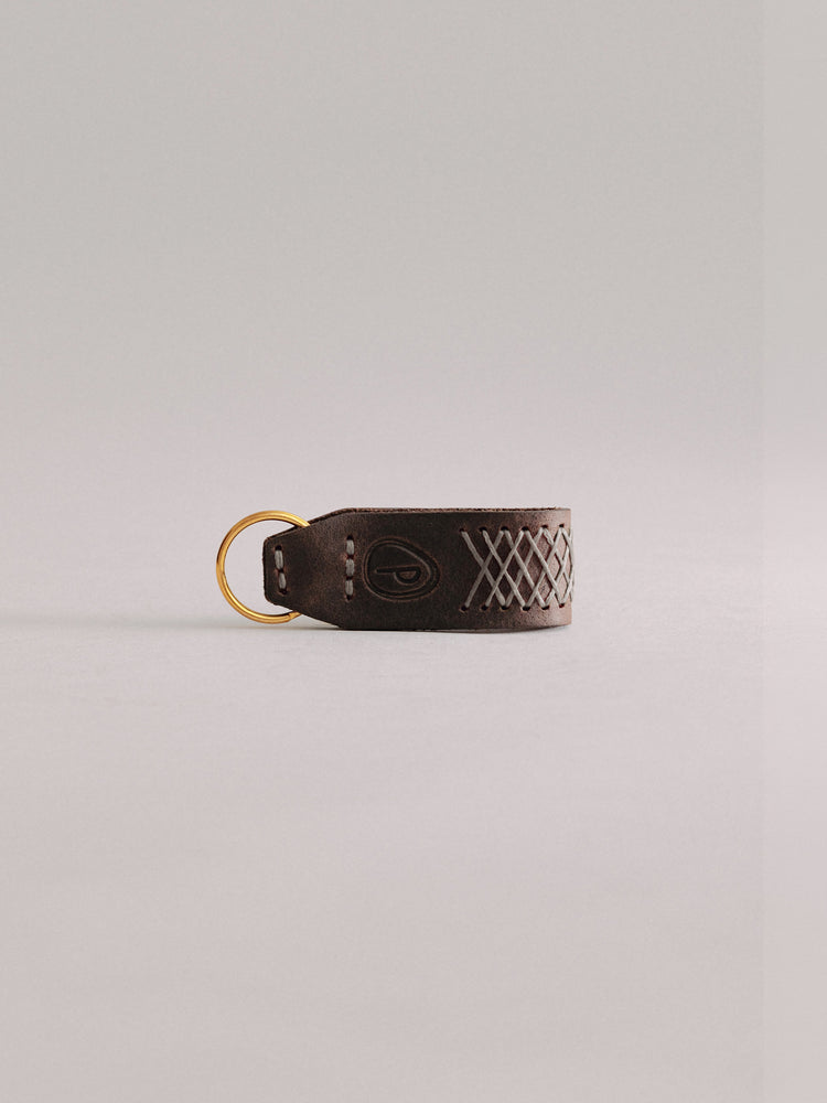 Pintu Keychain - Chocolate/Grey - Brass