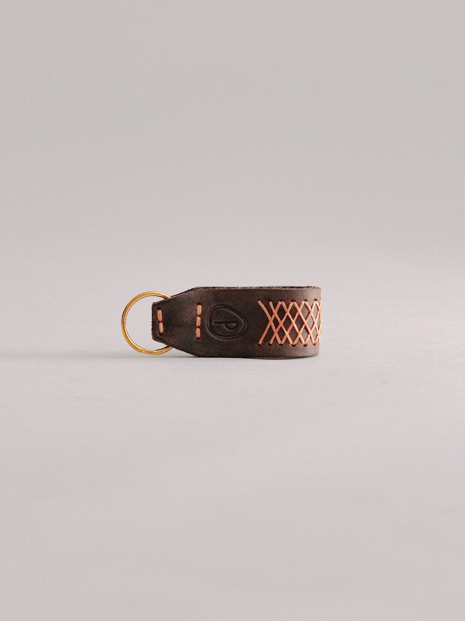 Pintu Keychain - Chocolate/Orange - Brass