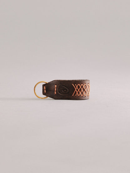Pintu Keychain - Chocolate/Orange - Brass