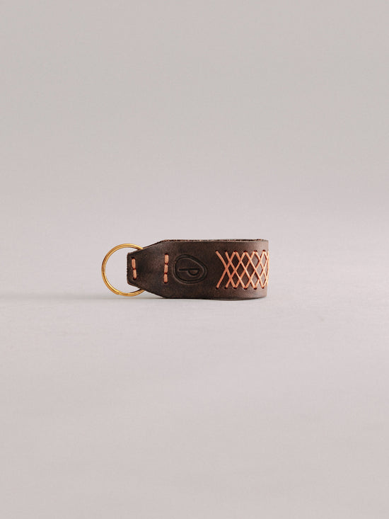 Pintu Keychain - Chocolate/Orange - Brass