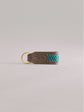 Pintu Keychain - Grey/Turquoise - Brass