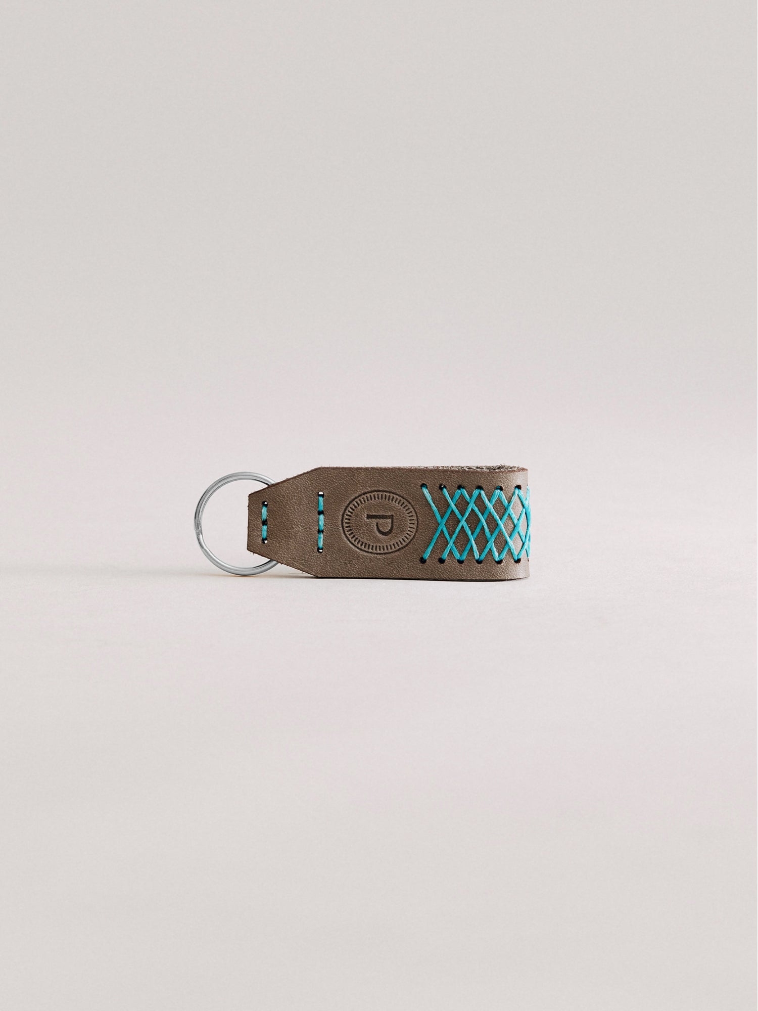 Pintu Keychain - Grey/Turquoise - Stainless Steel