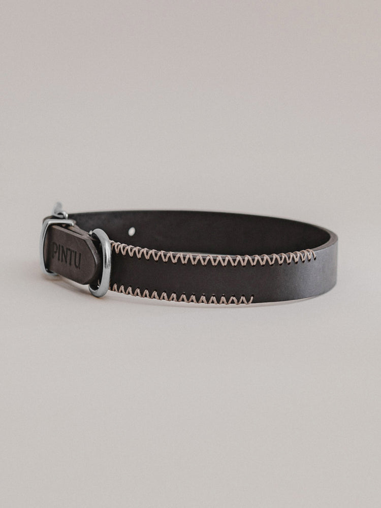 Pintu Dog Collar Monte - Black/Taupe - Stainless Steel