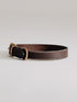 Pintu Dog Collar Porthos - Chocolate/Grey - Brass