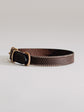 Pintu Dog Collar Porthos - Chocolate/Grey - Brass