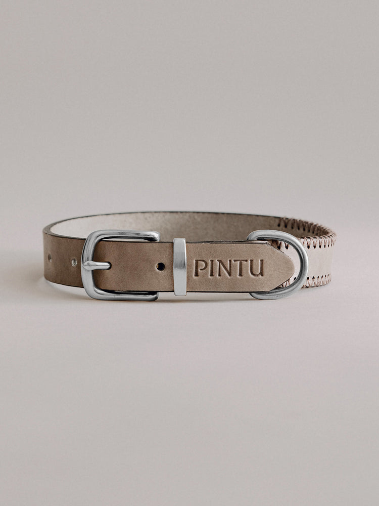 Pintu Dog Collar Monte - Grey/Brown - Stainless Steel