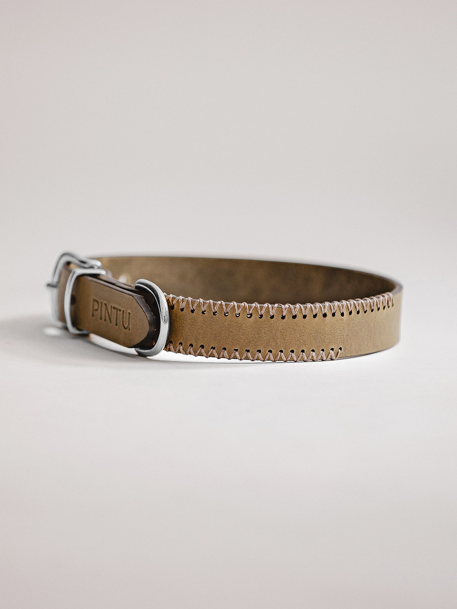 Pintu Dog Collar Porthos - Olive/Taupe - Stainless Steel