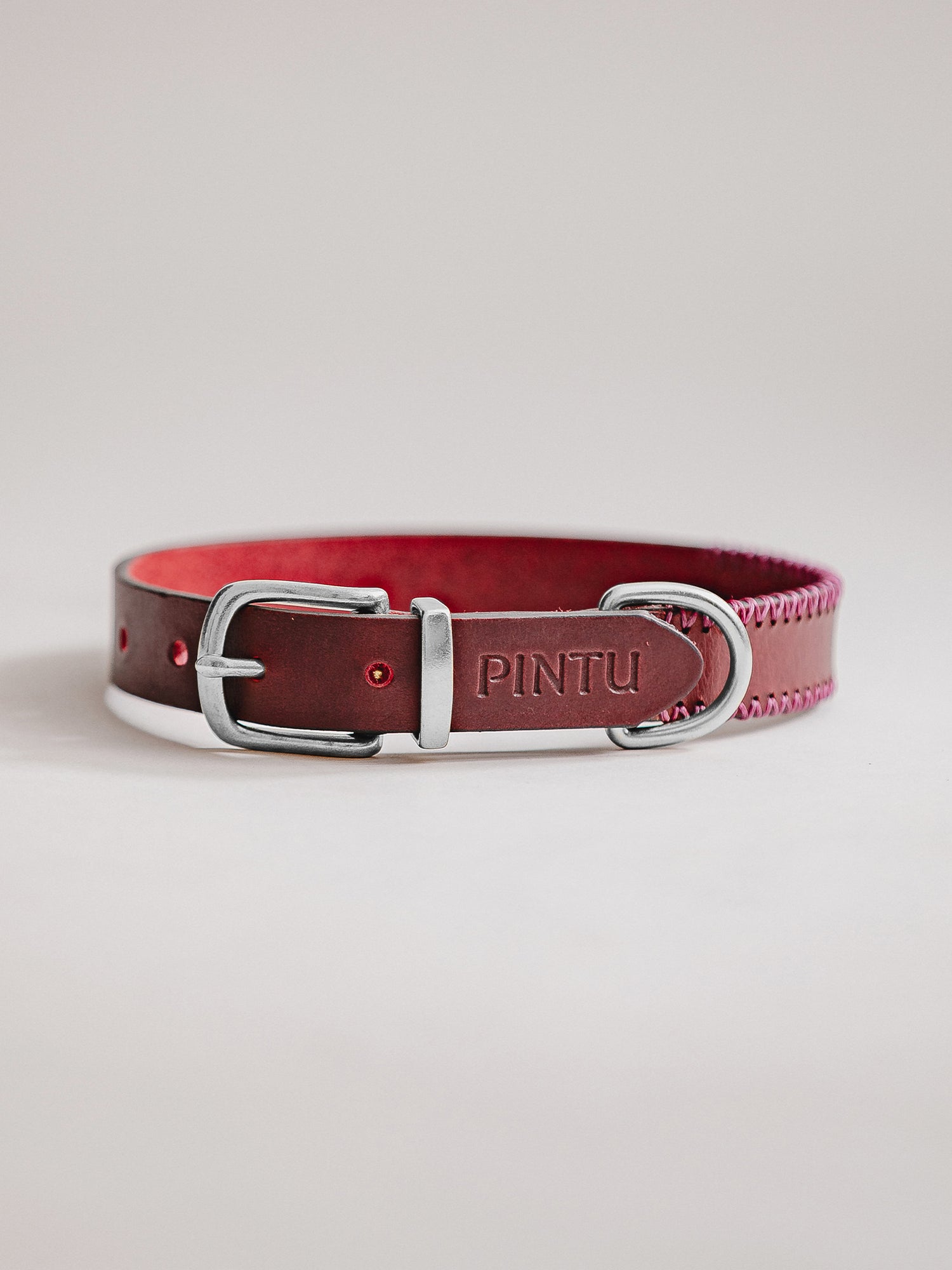 Pintu Dog Collar Porthos - Cherry/Pink - Stainless Steel