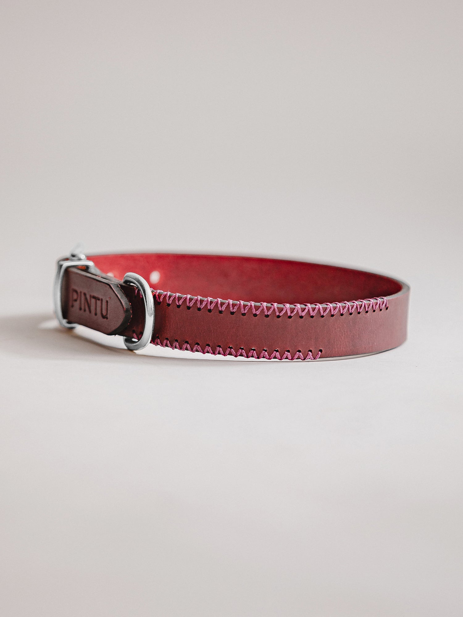 Pintu Dog Collar Porthos - Cherry/Pink - Stainless Steel