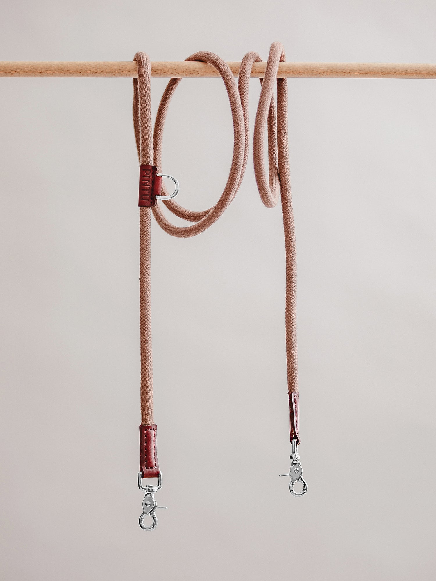 Pintu Dog Leash Tierra - Brown/Cherry - Stainless Steel
