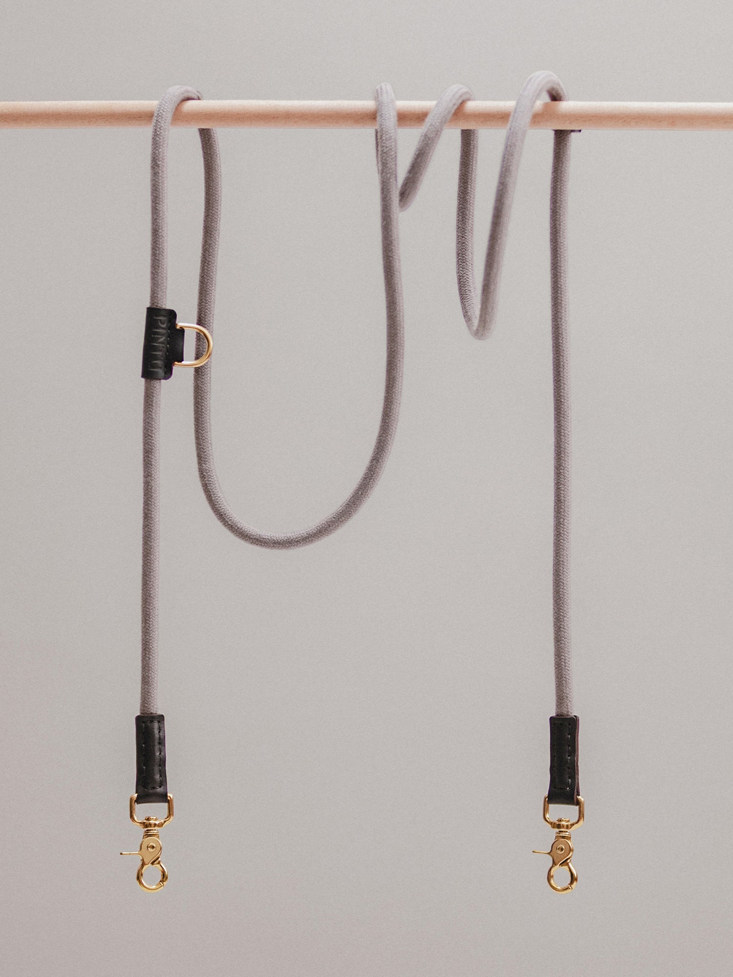 Pintu Dog Leash Tierra - Grey/Black - Brass