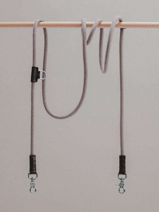 Pintu Dog Leash Tierra - Grey/Black - Stainless Steel
