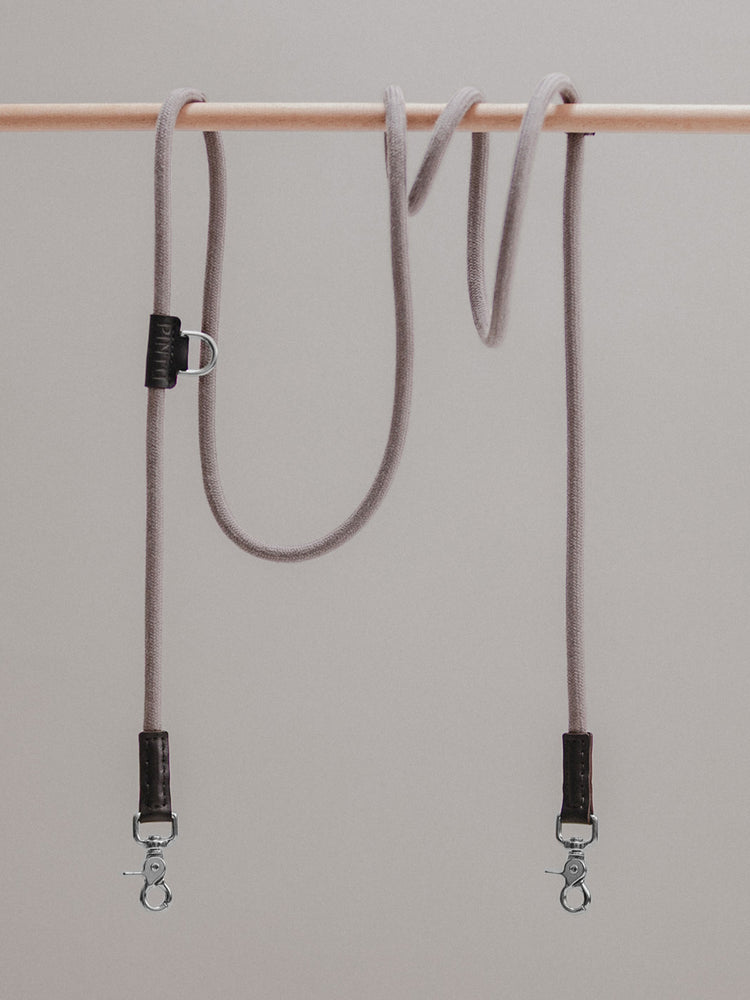 Pintu Dog Leash Tierra - Grey/Black - Stainless Steel