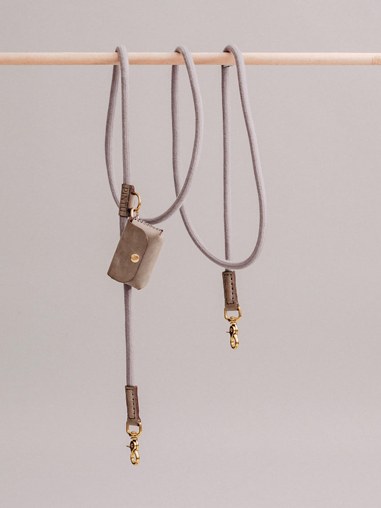 Pintu Dog Leash Tierra - Grey/Grey - Brass