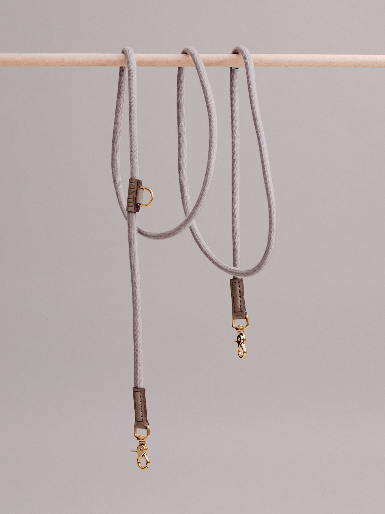 Pintu Dog Leash Tierra - Grey/Grey - Brass