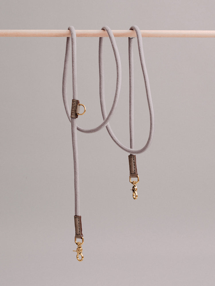 Pintu Dog Leash Tierra - Grey/Grey - Brass