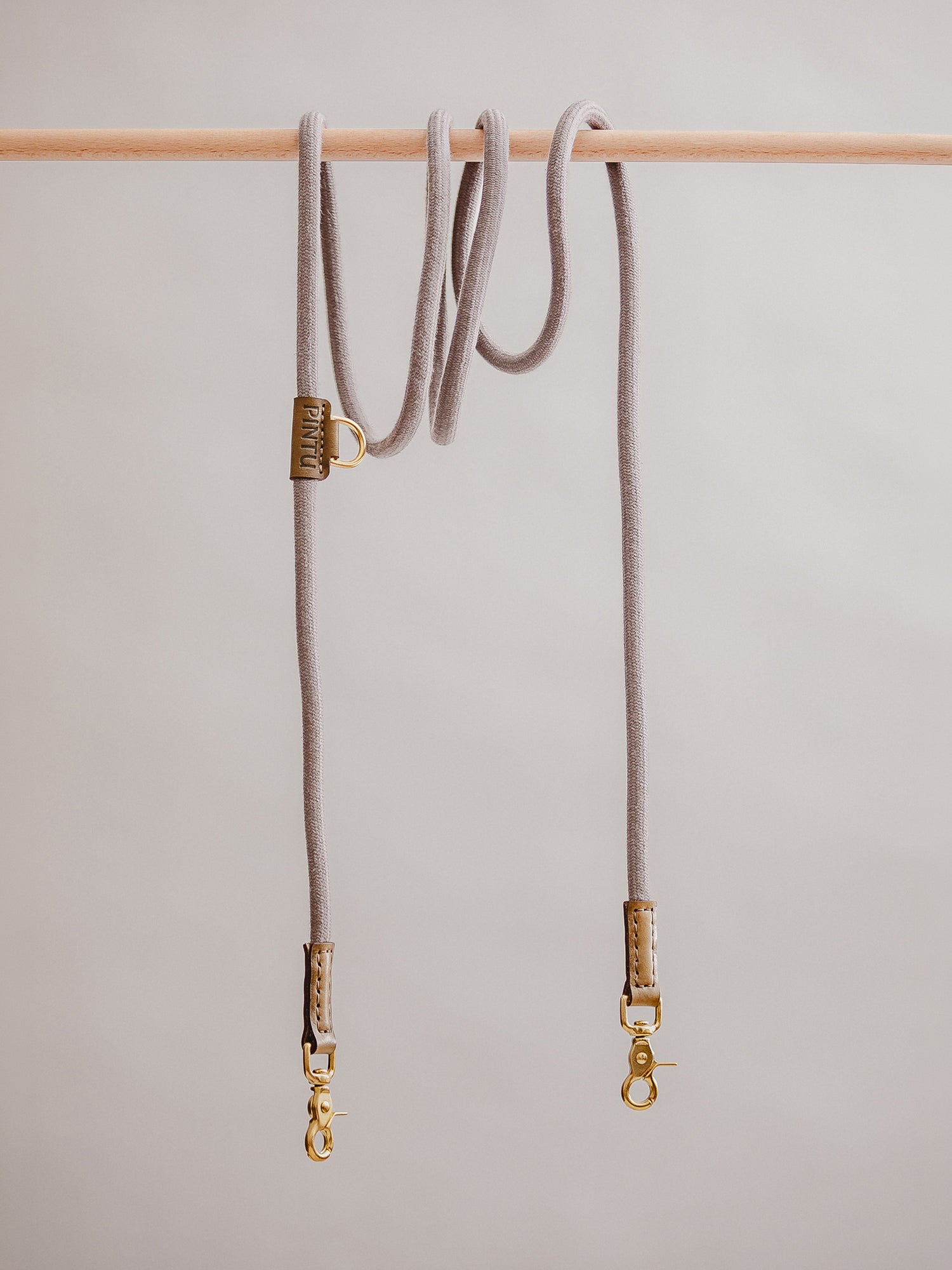 Pintu Dog Leash Tierra - Grey/Olive - Brass