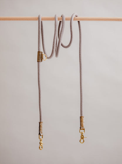 Pintu Dog Leash Tierra - Grey/Olive - Brass