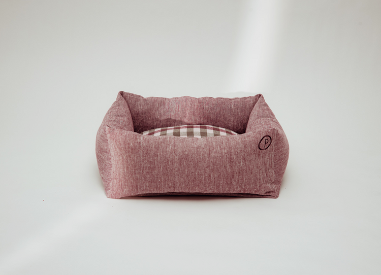 Dulces Sueños Dog Bed - Grapefruit/Checked - Pintu